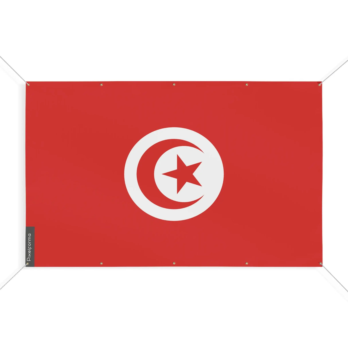 Mini drapeau tunisie en polyester avec œillets résistants