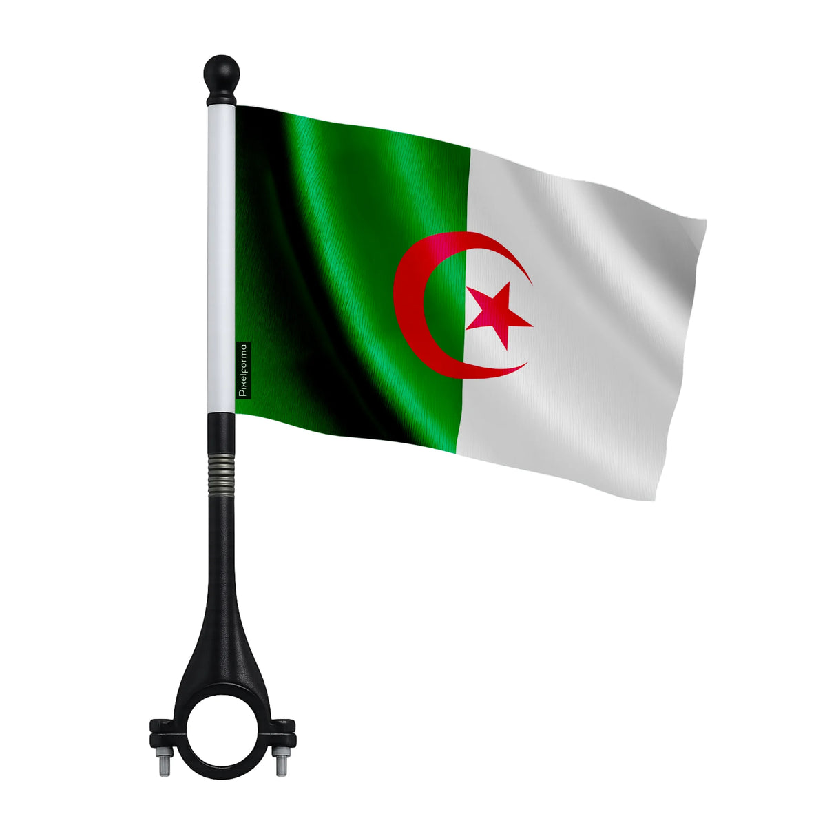 Mini drapeau vélo algérie en polyester fixation facile