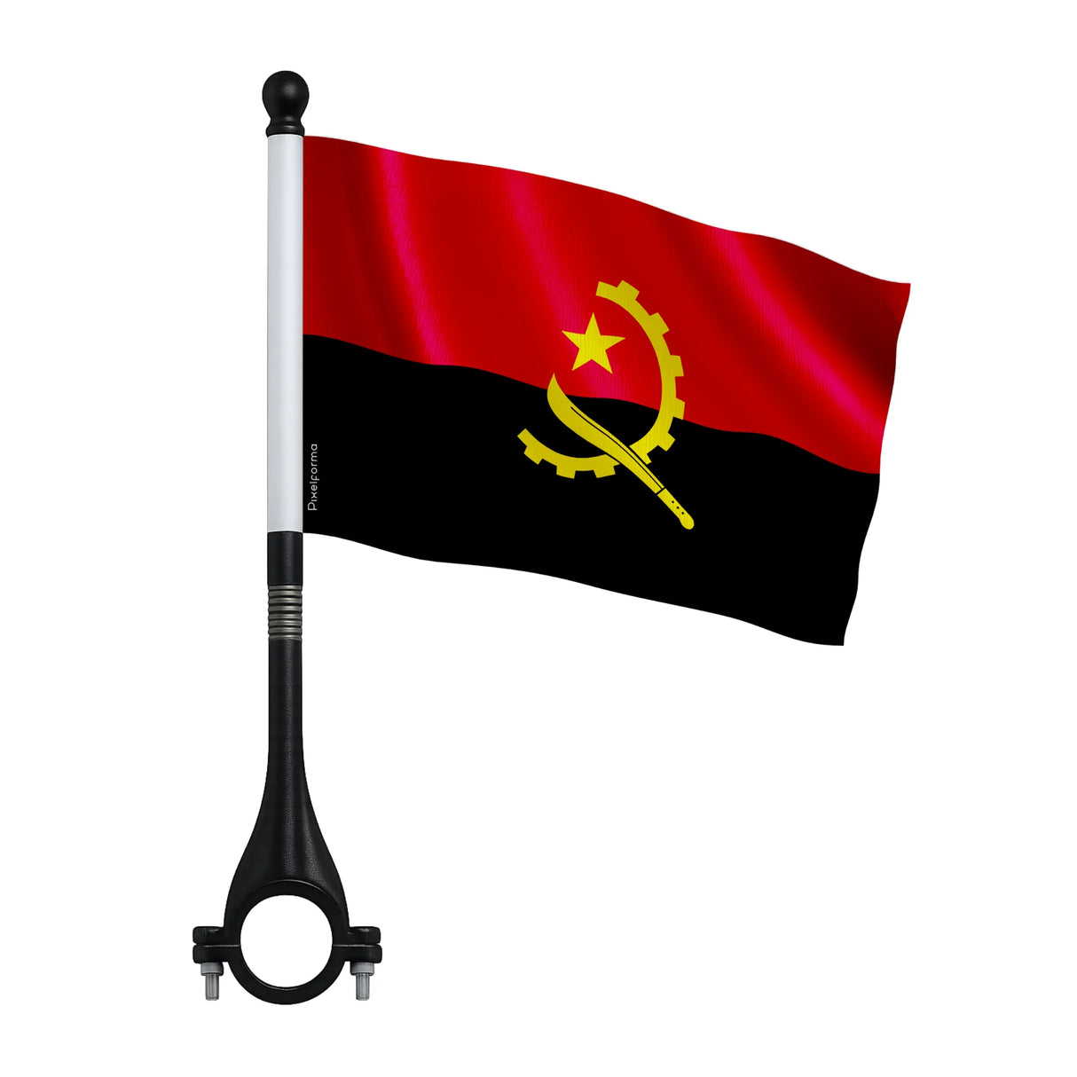 Mini drapeau vélo angola en polyester fixation facile