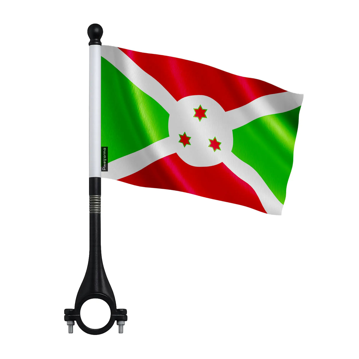 Mini drapeau vélo burundi en polyester fixation légère