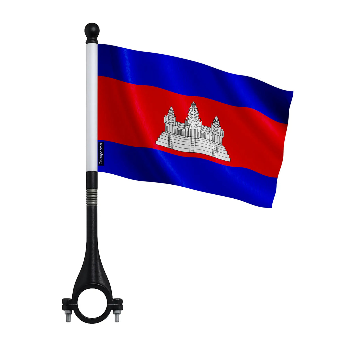 Mini drapeau vélo cambodge en polyester fixation solide