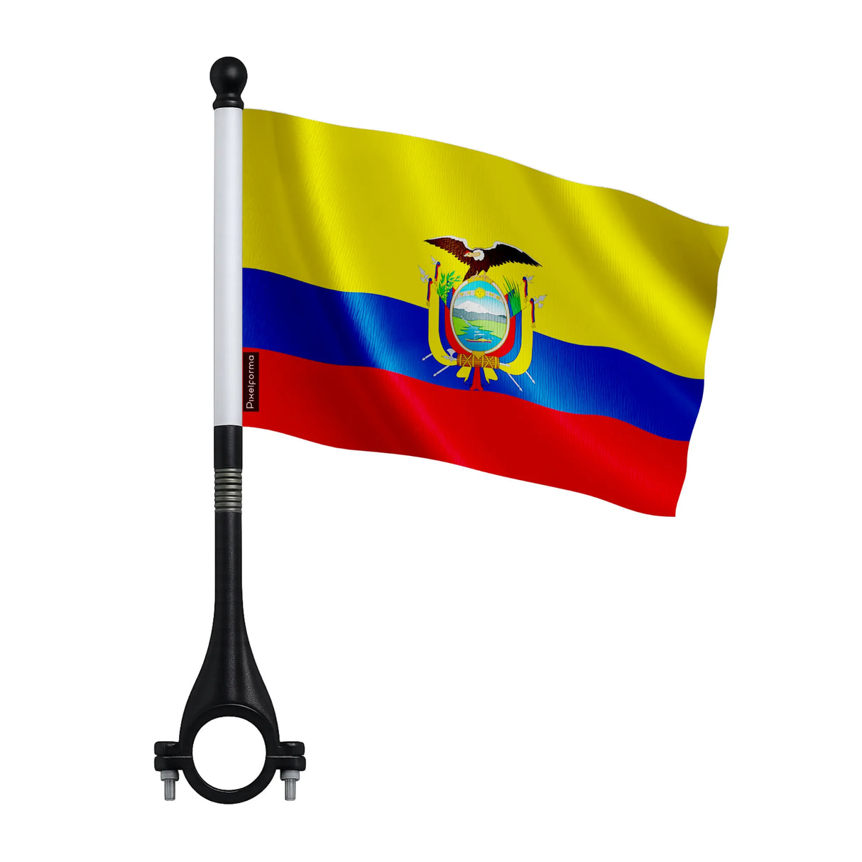 Mini drapeau vélo équateur en polyester haute visibilité