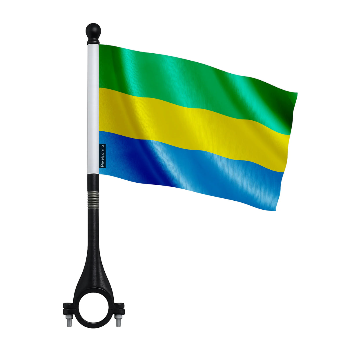Mini drapeau vélo gabon en polyester fixation facile