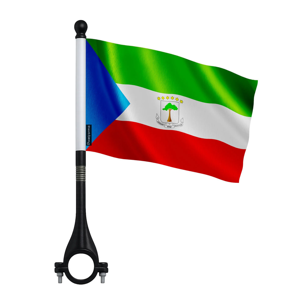Mini drapeau vélo guinée équatoriale en polyester robuste