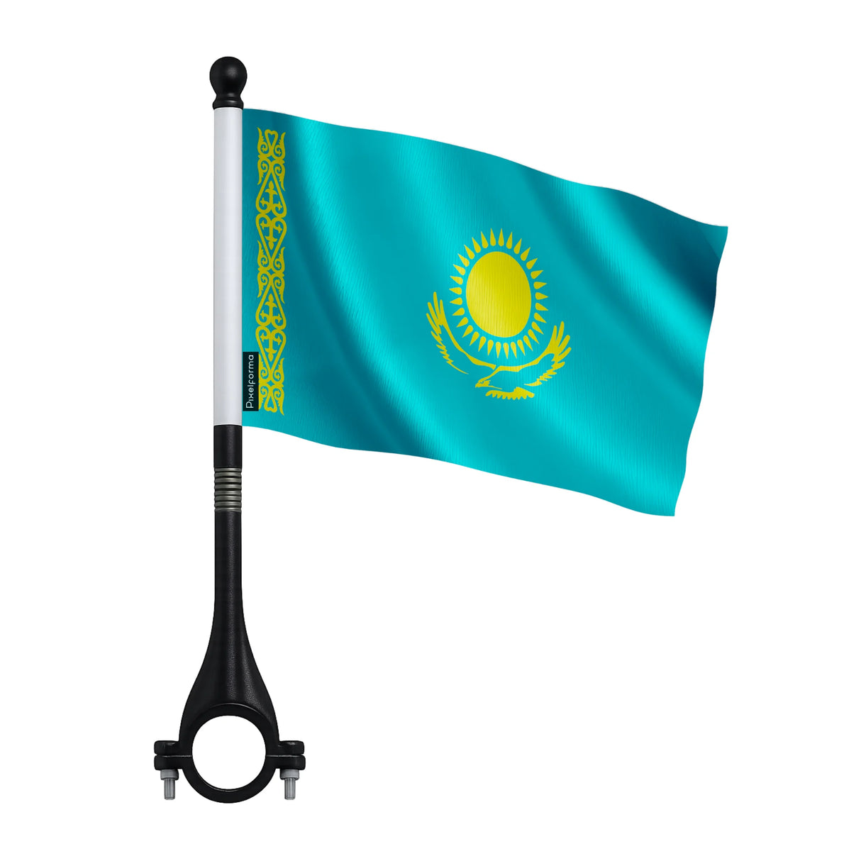 Mini drapeau vélo kazakhstan en polyester fixation facile