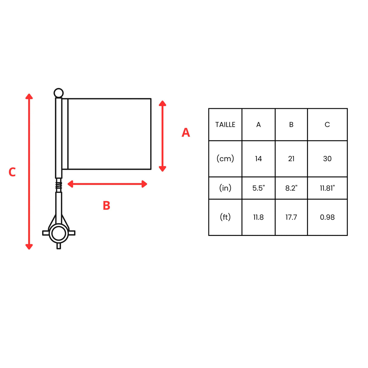 Mini drapeau vélo kosovo polyester visibilité optimale