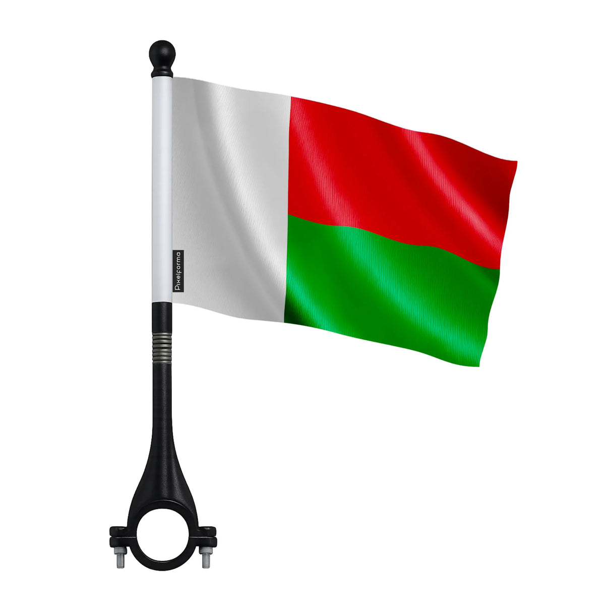 Mini drapeau vélo madagascar en polyester pour guidon