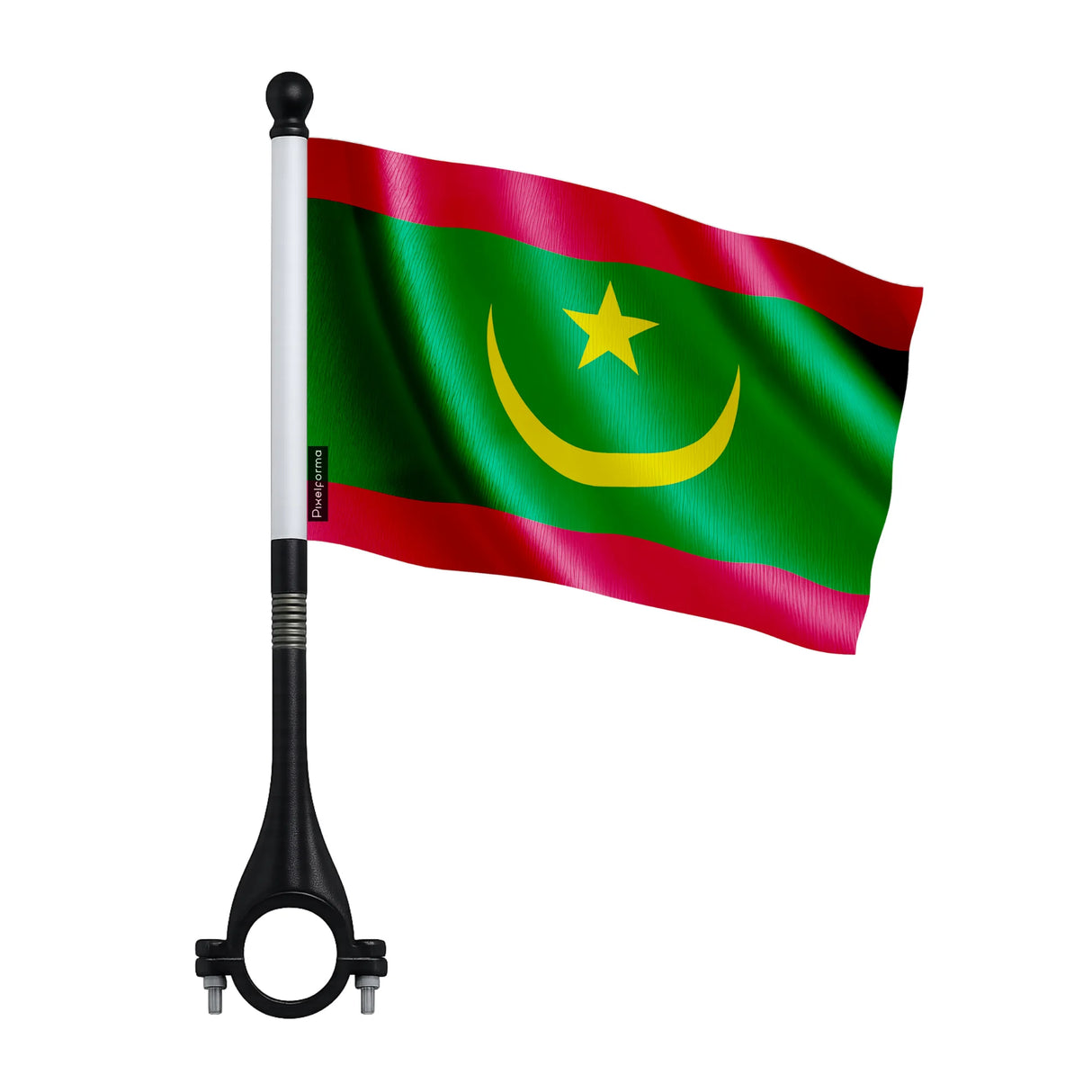 Mini drapeau vélo mauritanie en polyester fixation facile