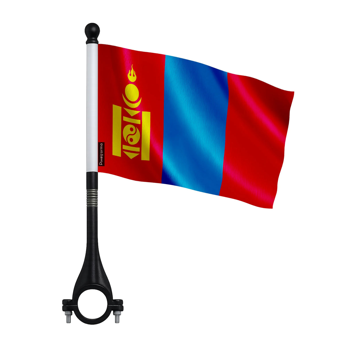 Mini drapeau vélo mongolie en polyester fixation légère