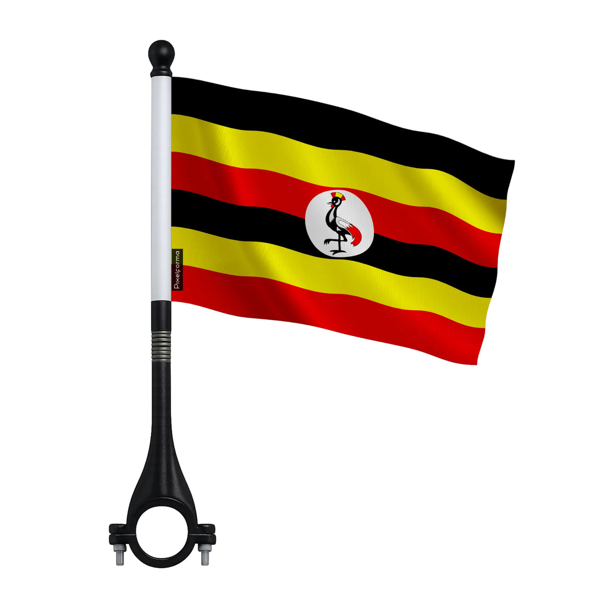 Mini drapeau vélo ouganda en polyester pour guidon vélo