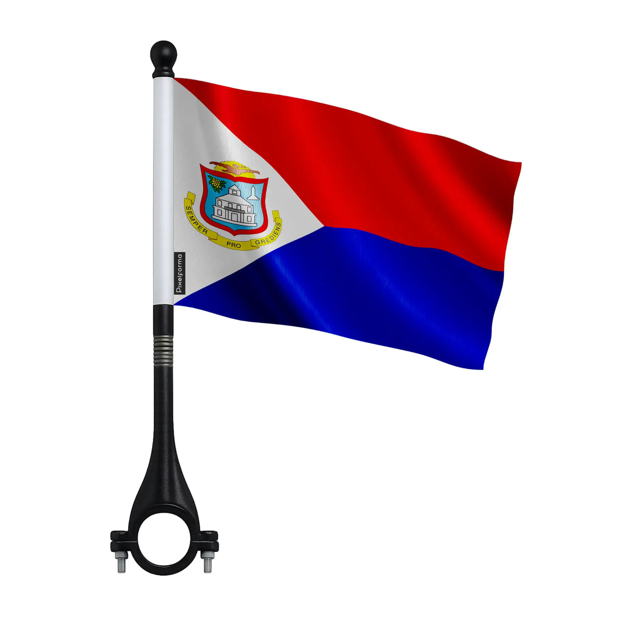 Mini drapeau vélo saint-martin en polyester haute visibilité