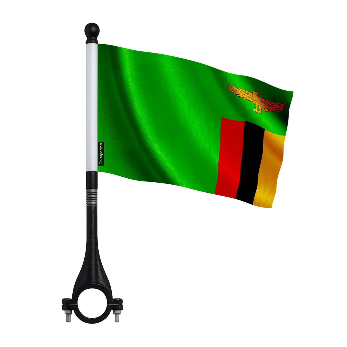 Mini drapeau vélo zambie en polyester pour guidon