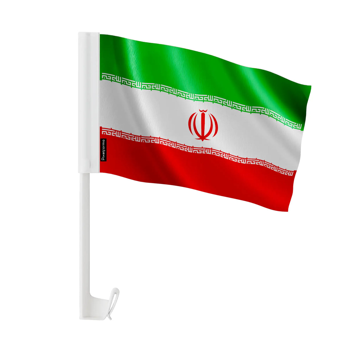Mini drapeau voiture iran en polyester fixation fenêtre