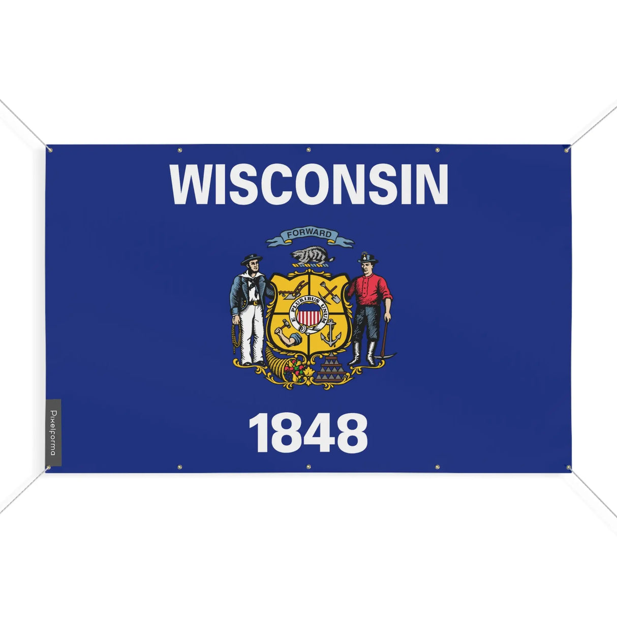 Mini drapeau wisconsin en polyester résistant aux intempéries