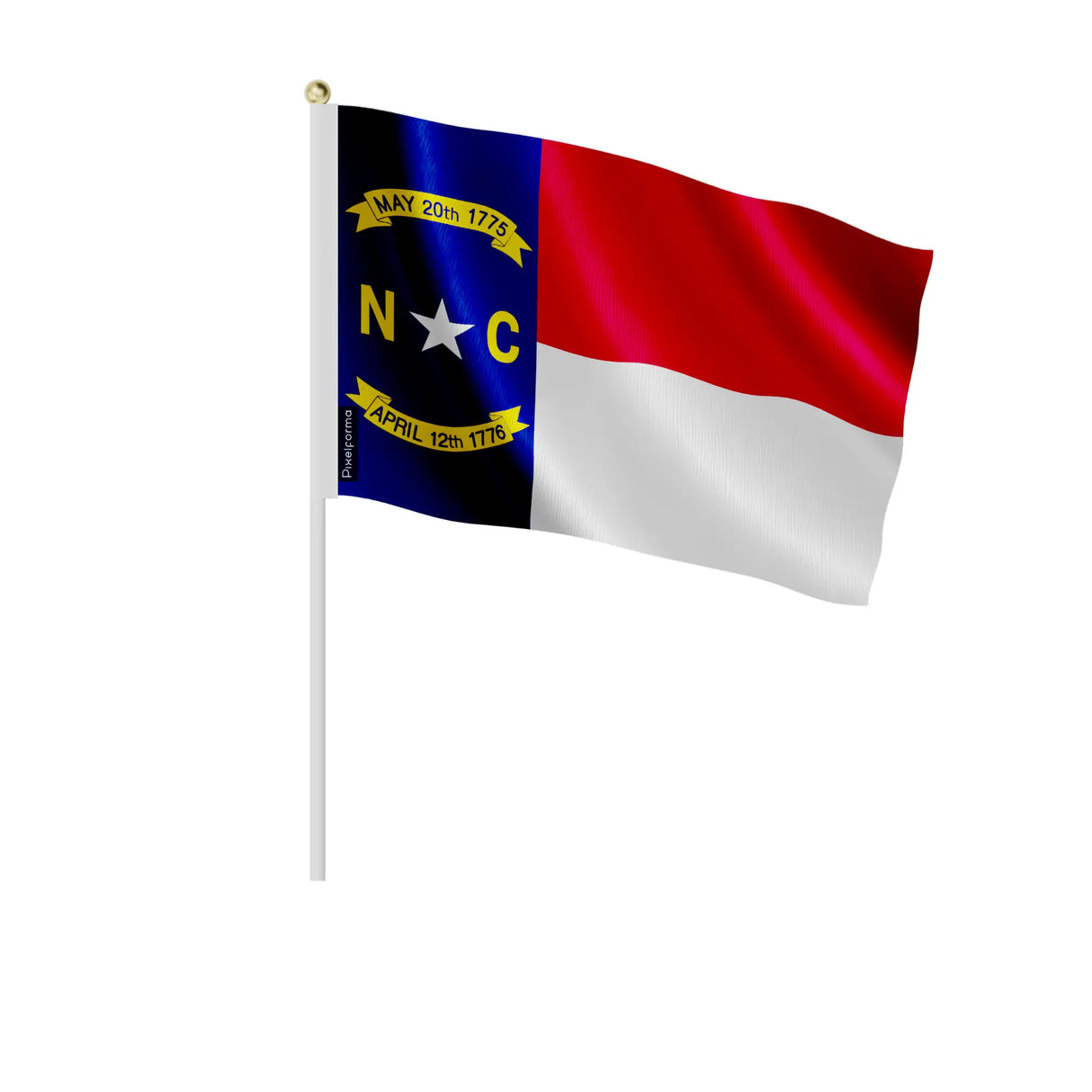 Mini drapeaux caroline du nord polyester à tenir à la main