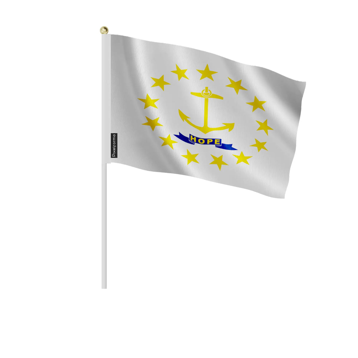 Mini drapeaux rhode island en polyester à tenir à la main
