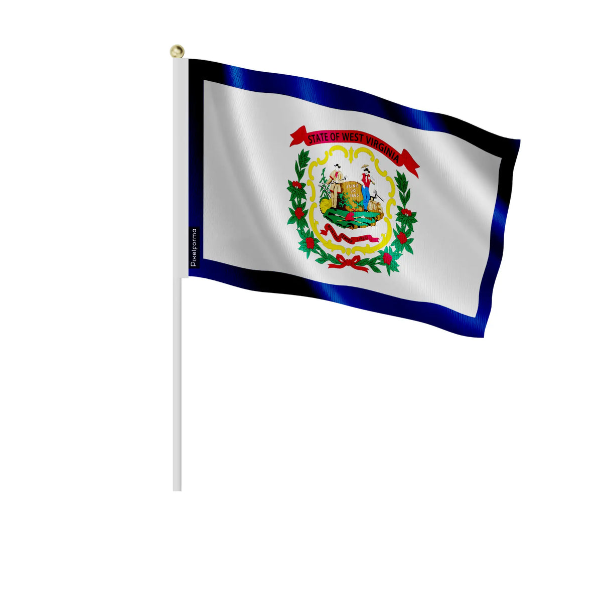 Mini drapeaux virginie-occidentale en polyester à main