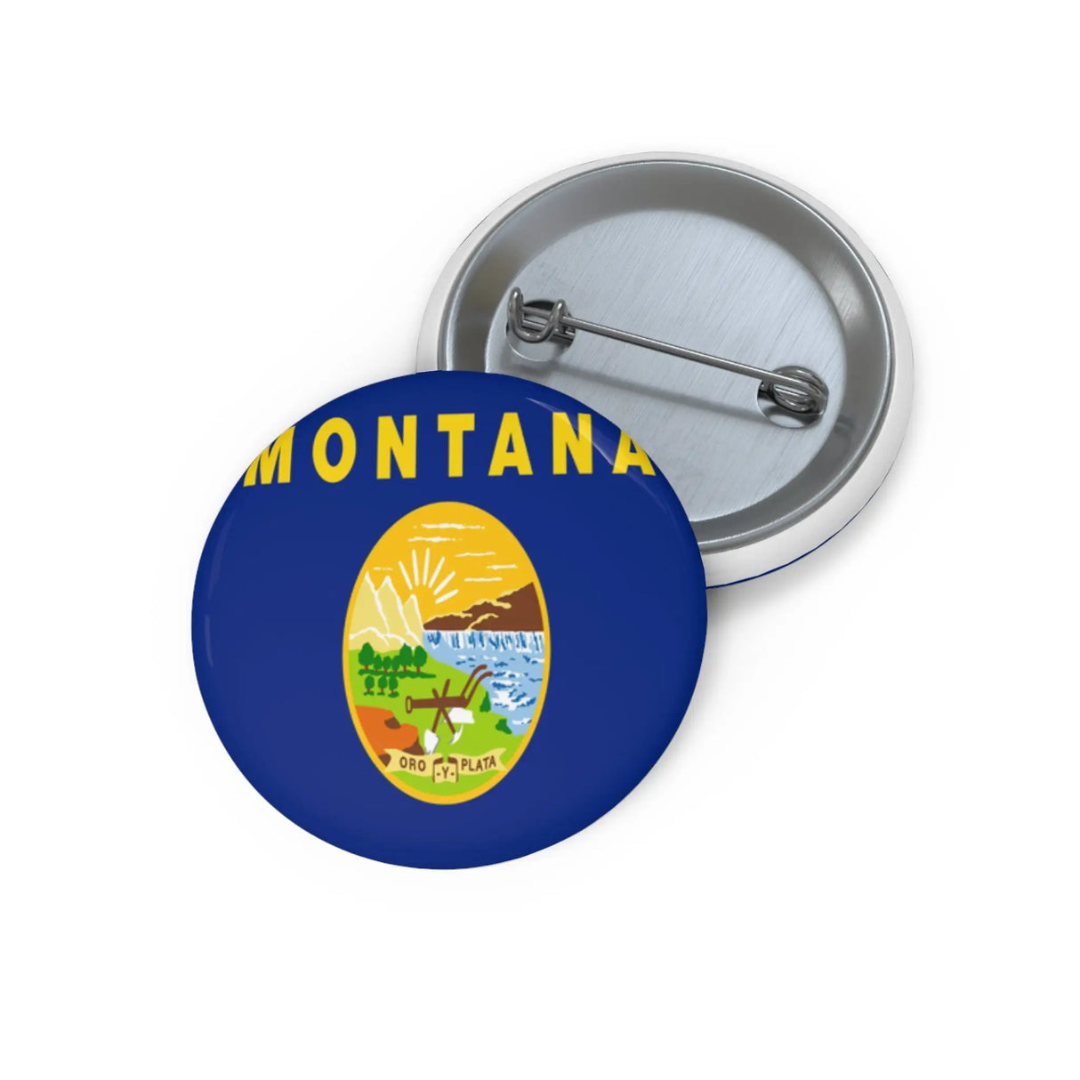 Pin’s drapeau montana émail rond attache métal solide
