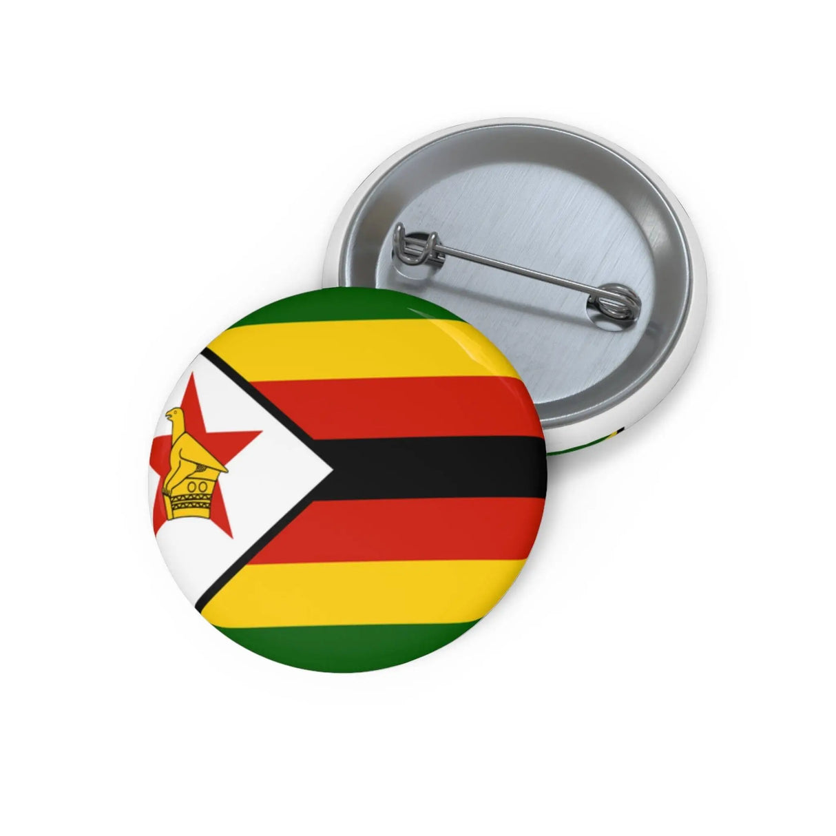 Pin’s drapeau zimbabwe émail rond attache métal solide