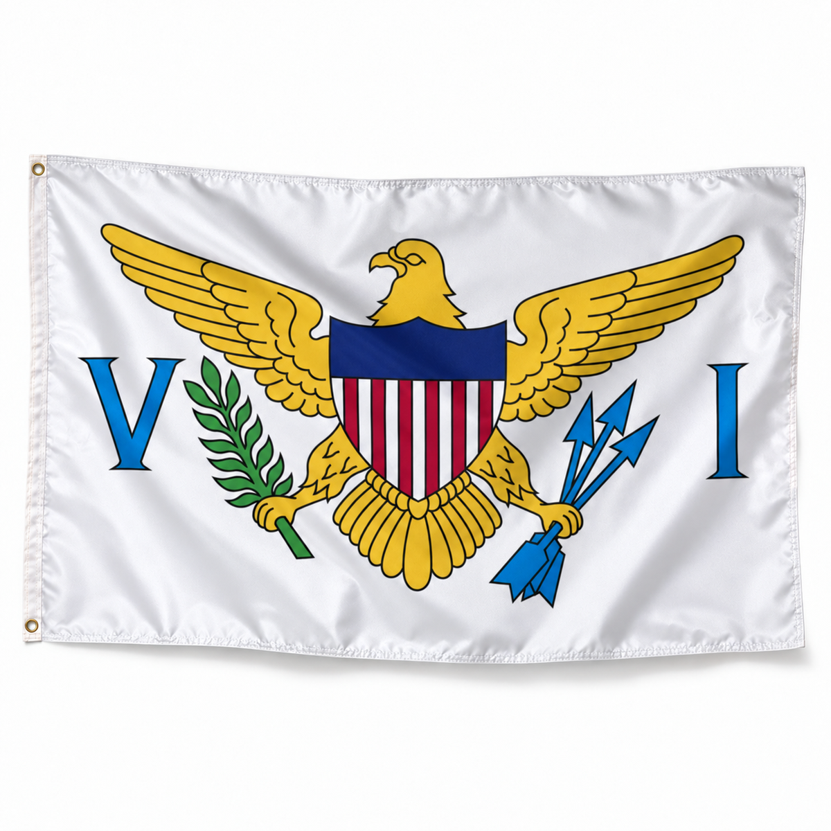 Drapeau des Îles Vierges des États-Unis – Plusieurs Tailles – Polyester Résistant — photo polyester réaliste sur fond blanc