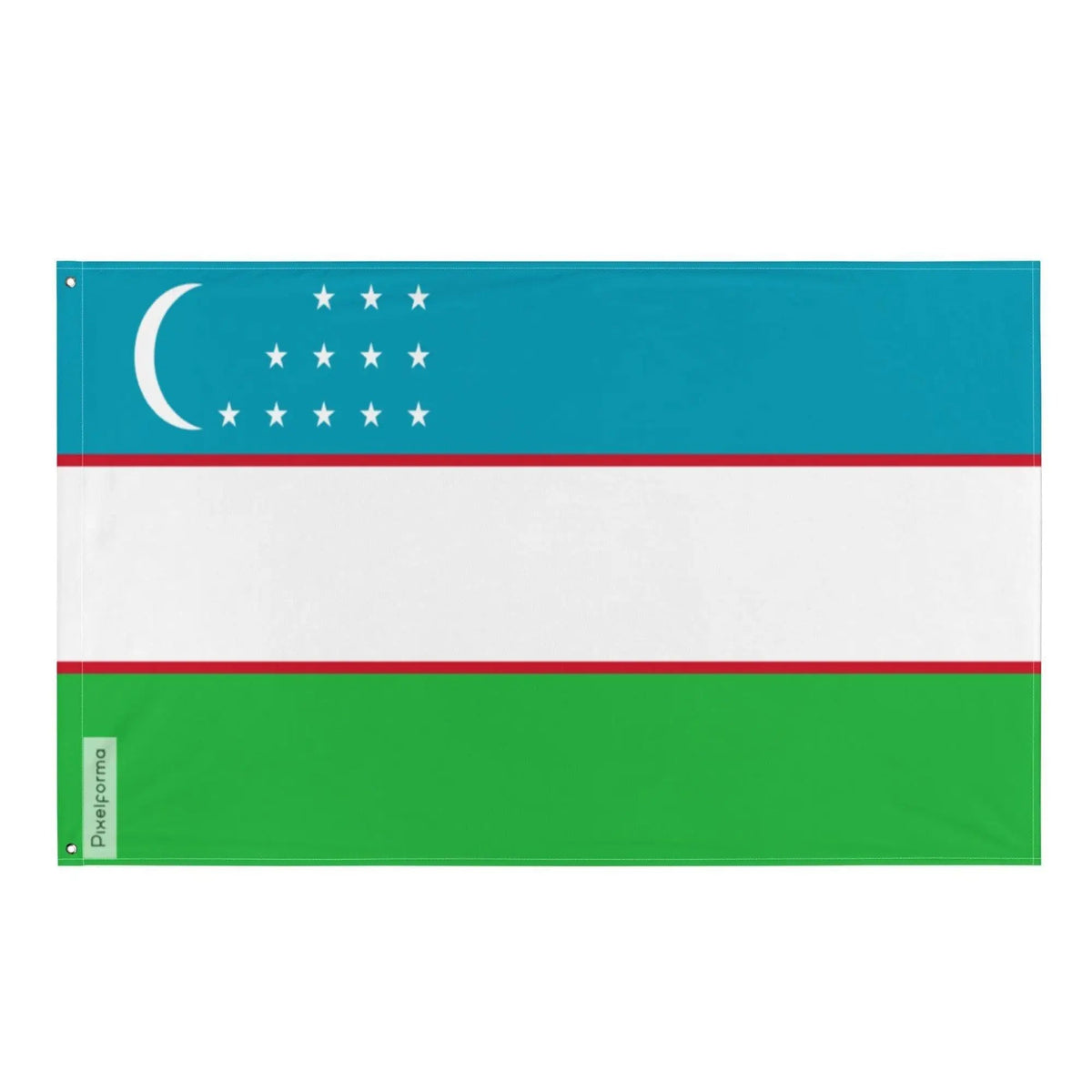 Drapeau de l'Ouzbékistan – Plusieurs Tailles – Polyester Résistant — photo réaliste IA
