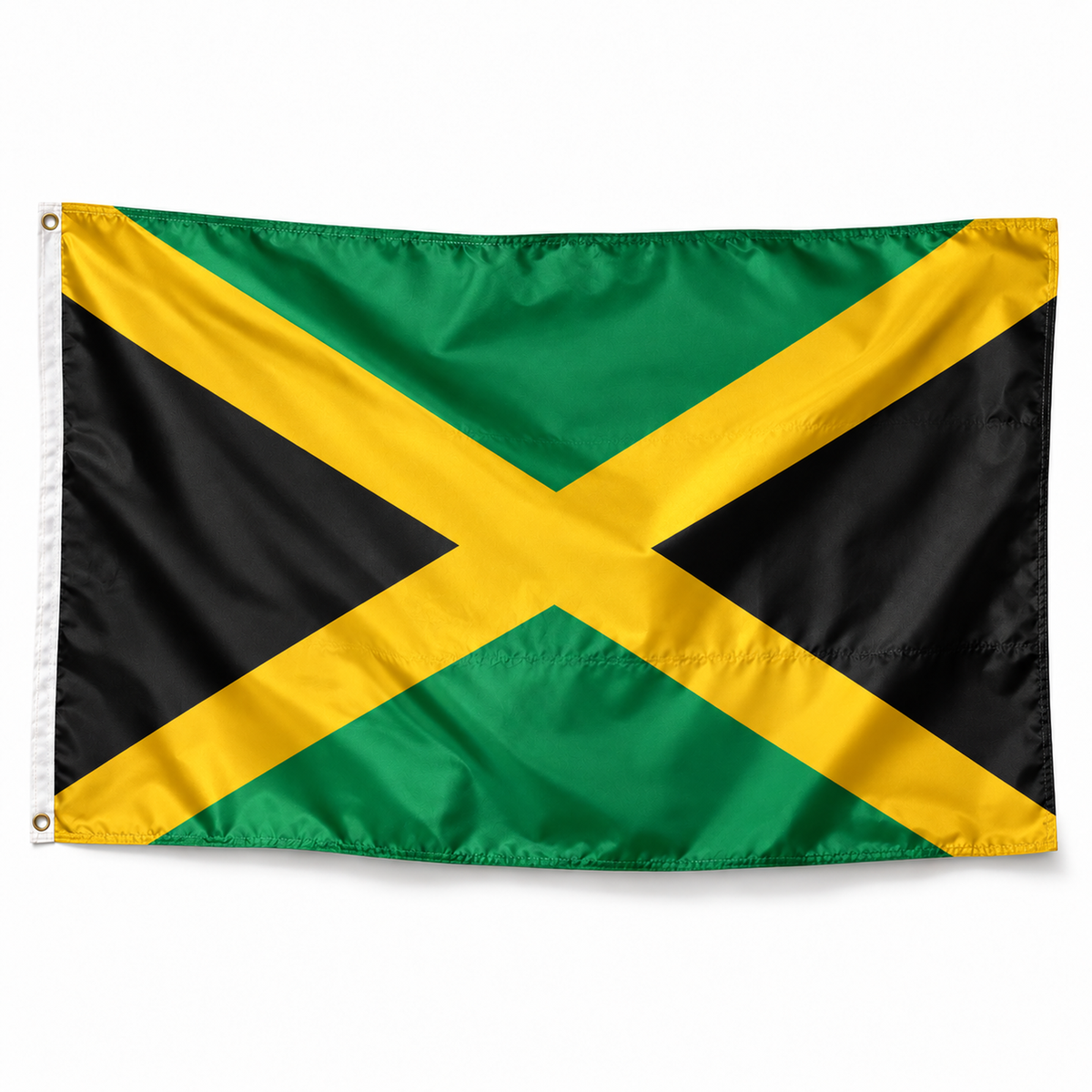 Drapeau de Jamaïque – Plusieurs Tailles – Polyester Résistant — photo produit réaliste