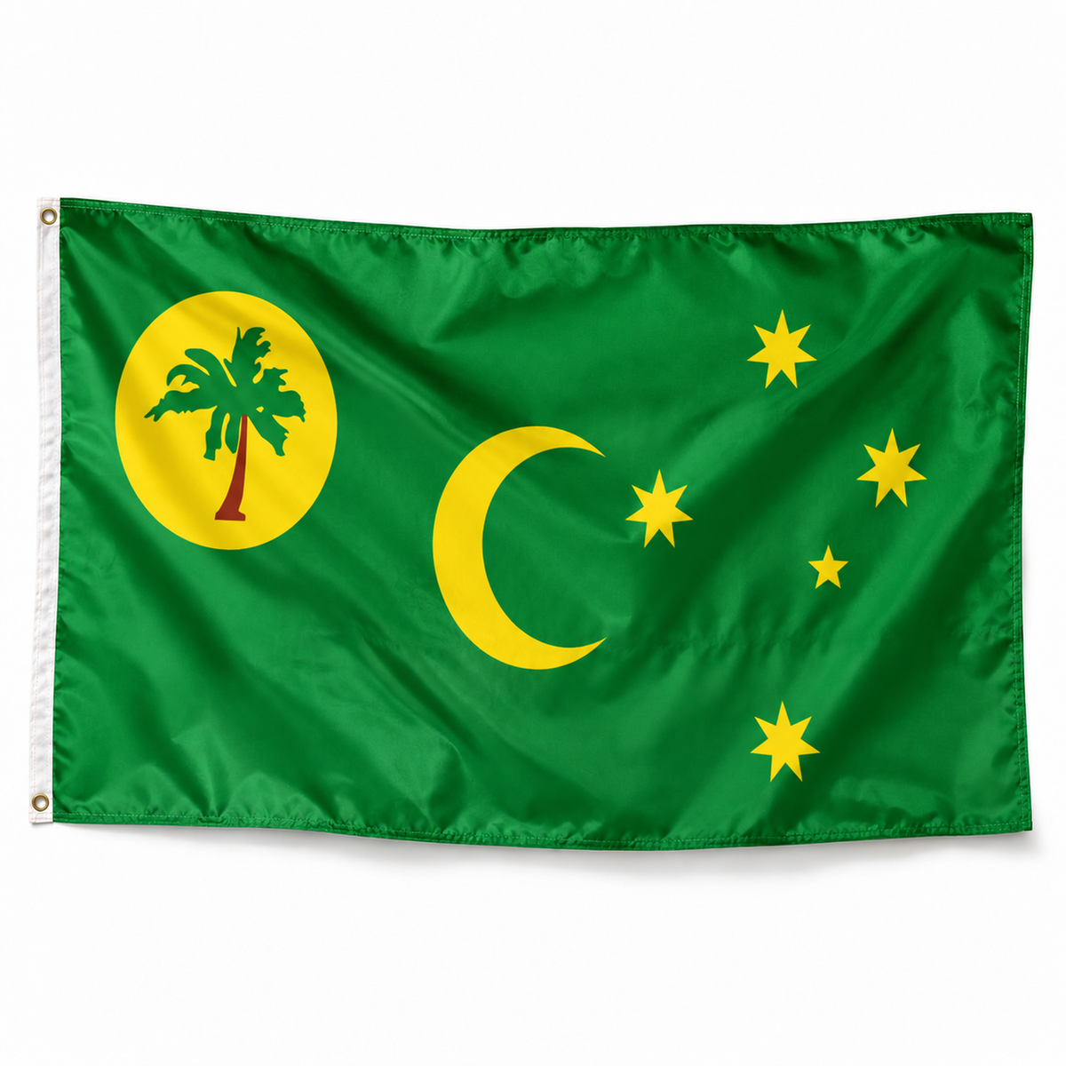 Drapeau des îles Cocos – Plusieurs Tailles – Polyester Résistant — photo produit polyester réaliste