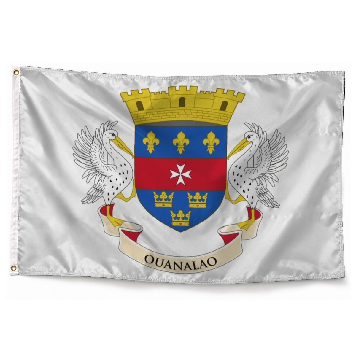 Drapeau de Saint-Barthélemy – Plusieurs Tailles – Polyester Résistant — photo réaliste