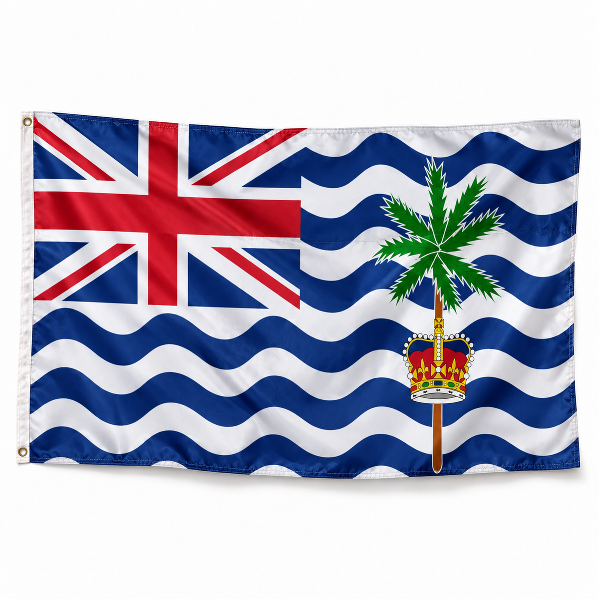 Drapeau Territoire britannique océan Indien — photo produit réaliste en polyester