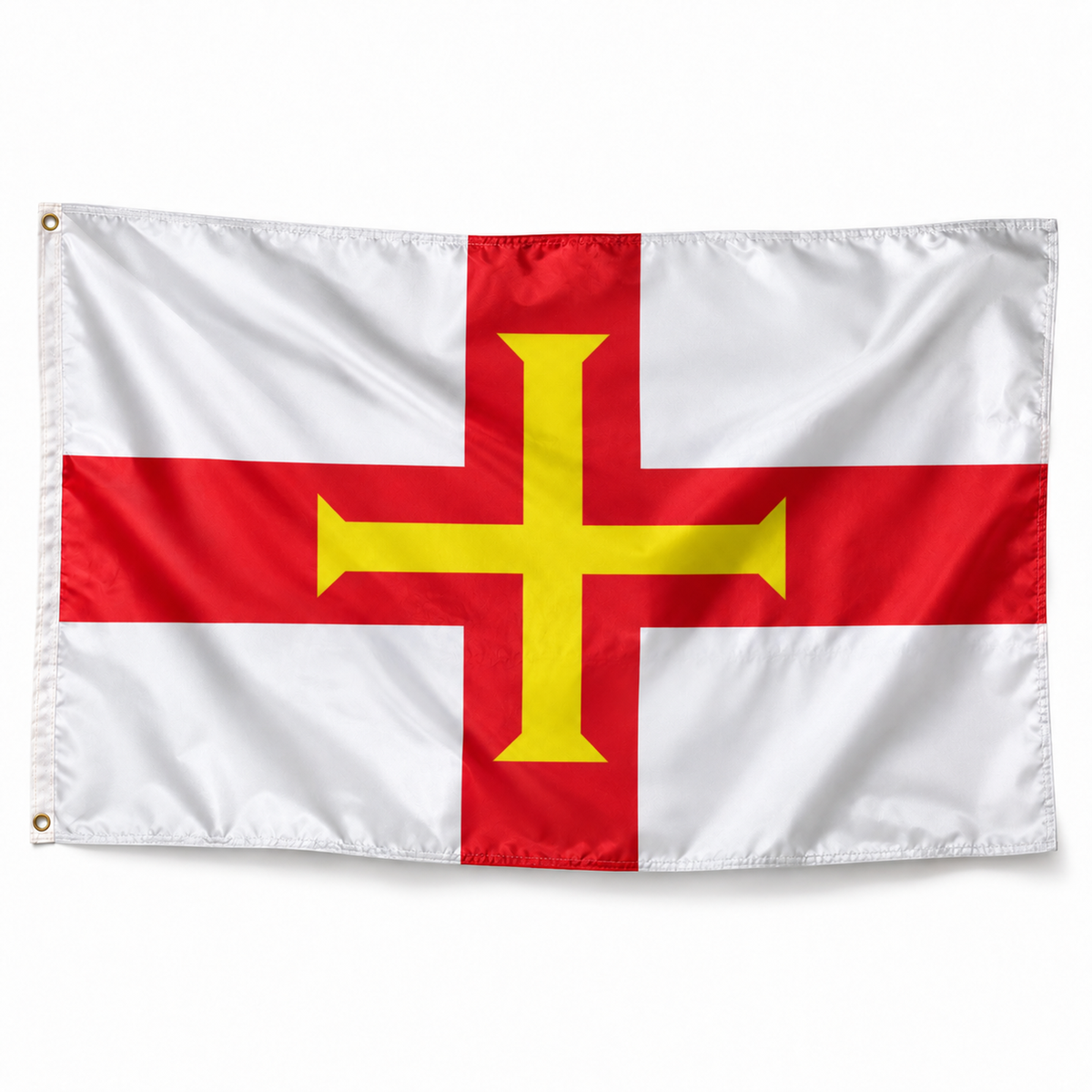Drapeau de Guernesey – Plusieurs Tailles – Polyester Résistant — photo produit réaliste