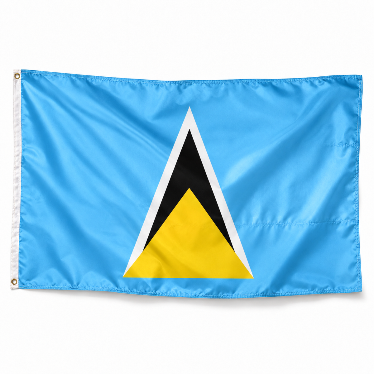 Drapeau de Sainte-Lucie – Plusieurs Tailles – Polyester Résistant — photo produit réaliste