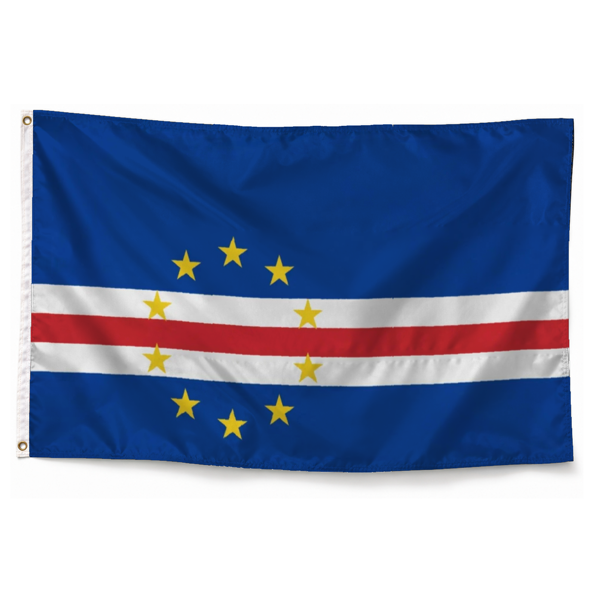Drapeau du Cap-Vert en polyester — photo produit réaliste