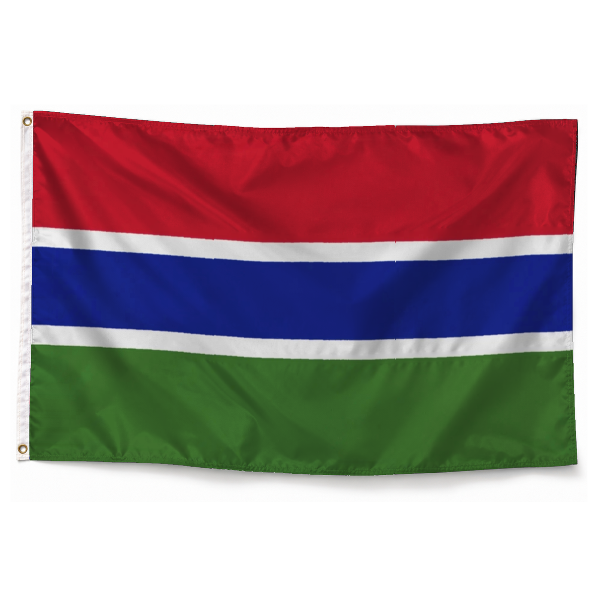 Drapeau de la Gambie en polyester — photo produit réaliste