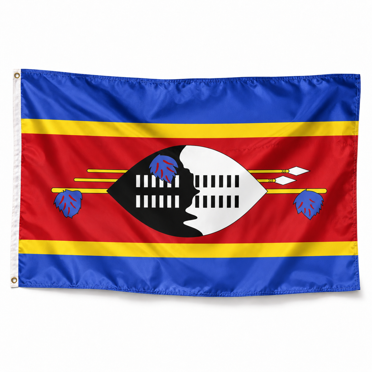 Drapeau de l'Eswatini – Plusieurs Tailles – Polyester Résistant — photo produit réaliste