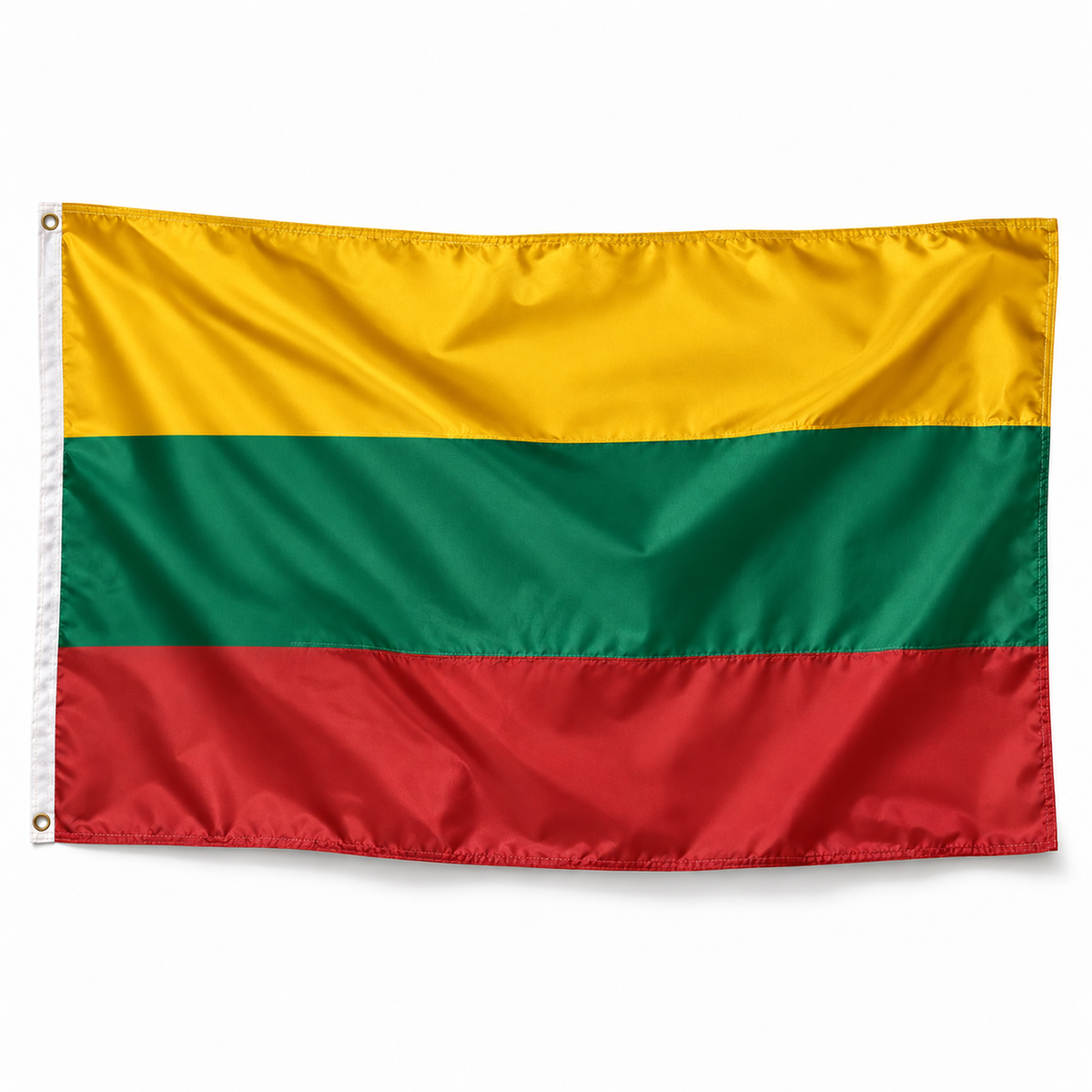 Drapeau de la Lituanie — photo produit réaliste en polyester