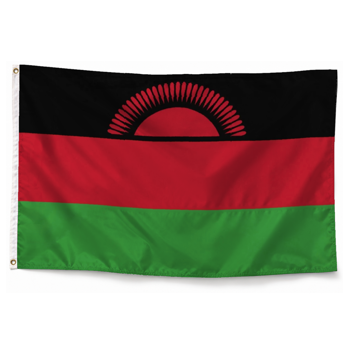 Drapeau du Malawi – Plusieurs Tailles – Polyester Résistant — photo réaliste