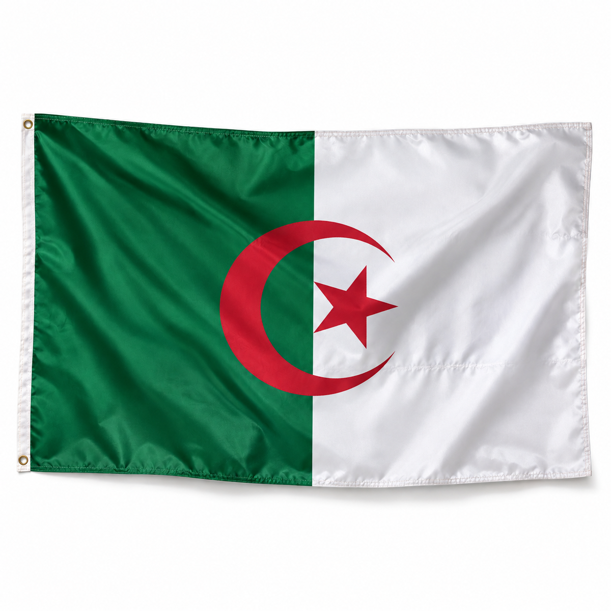 Drapeau de l'Algérie réaliste en polyester