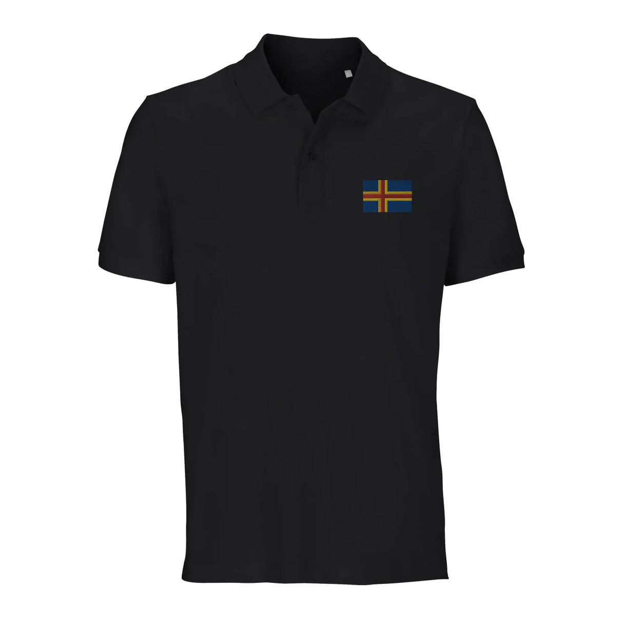 Polo drapeau åland coton bio brodé pour tenue élégante