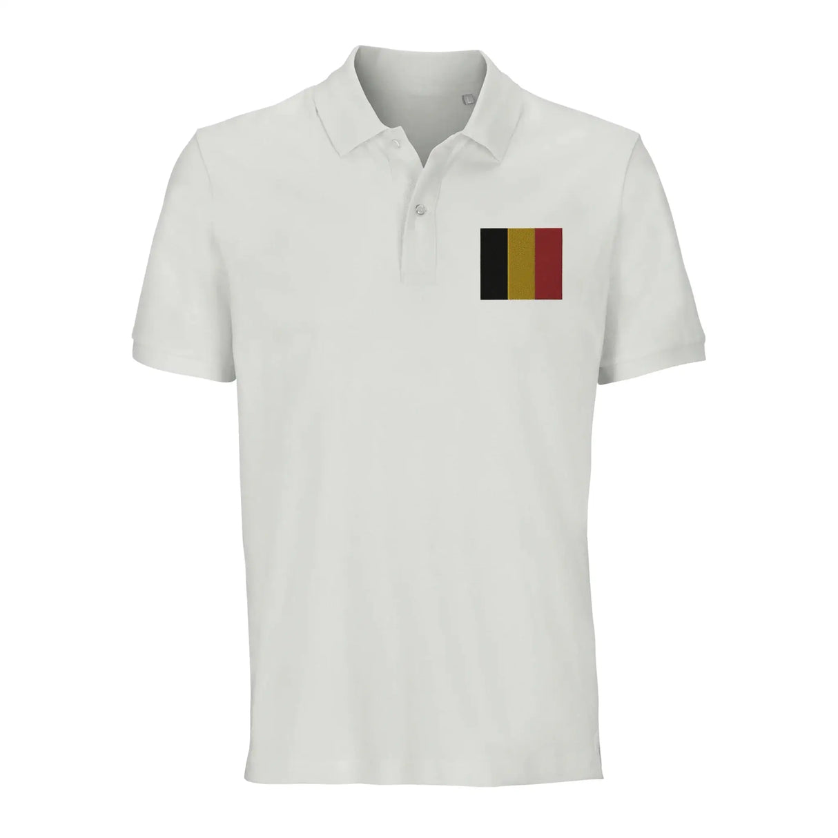 Polo drapeau belgique coton bio brodé unisexe élégant