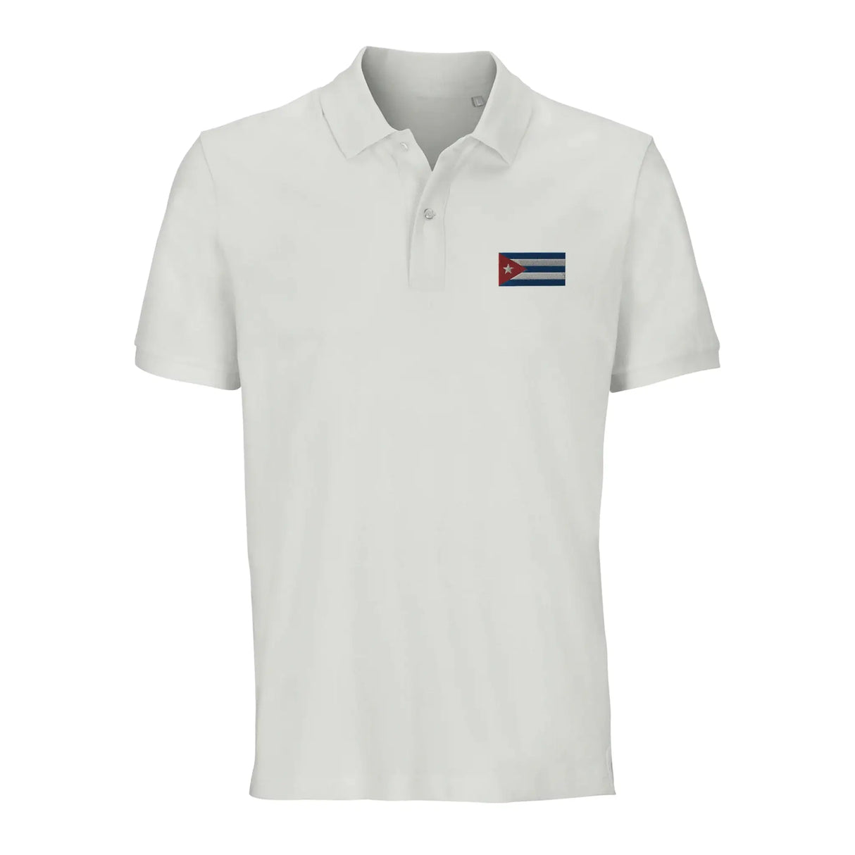 Polo drapeau cuba brodé coton bio unisexe élégant