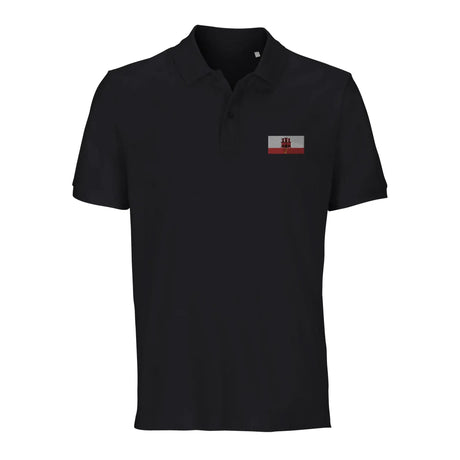 Polo drapeau gibraltar brodé coton bio unisexe élégant