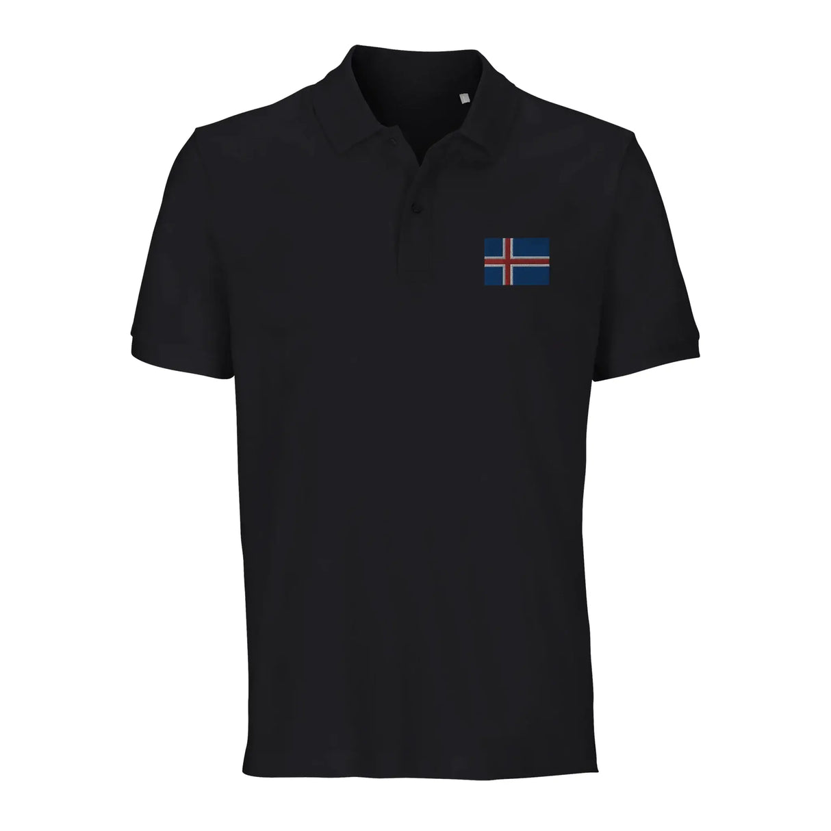 Polo drapeau islande coton bio brodé style unisexe