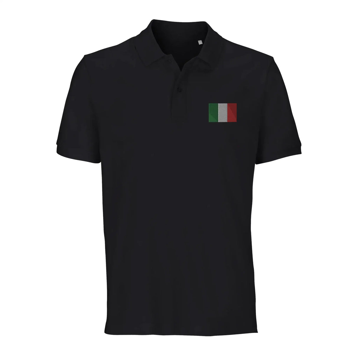 Polo drapeau italie coton bio brodé élégant unisexe