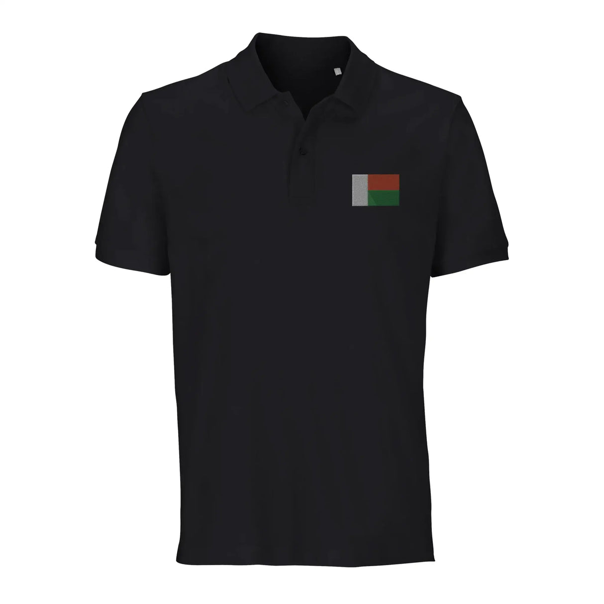 Polo drapeau madagascar brodé coton bio unisexe