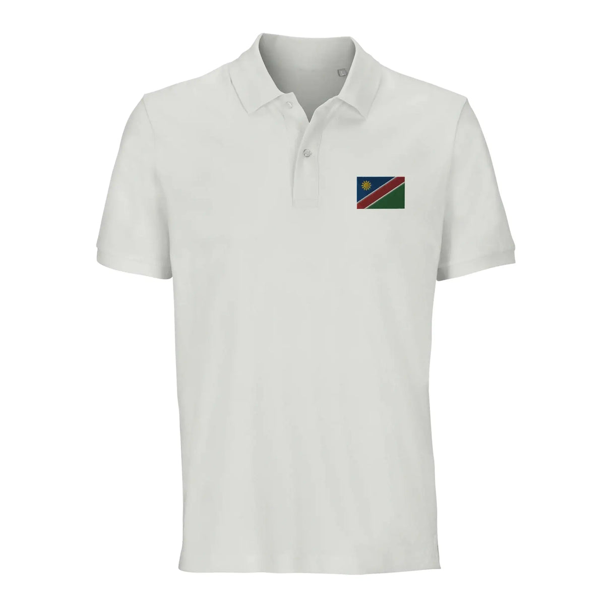 Polo drapeau namibie brodé coton bio unisexe élégant