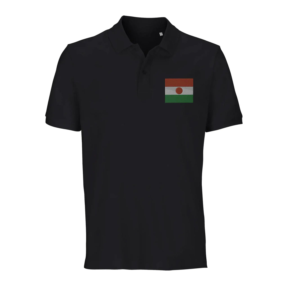Polo drapeau niger brodé coton bio unisexe élégant