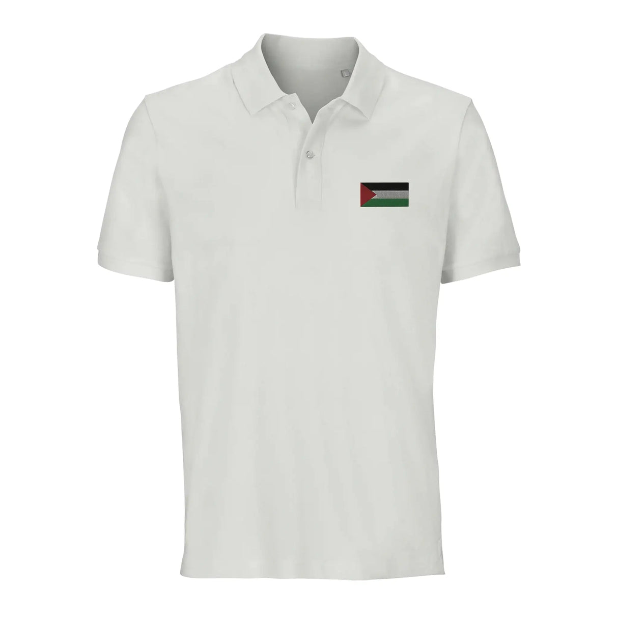 Polo drapeau palestine brodé coton bio unisexe élégant