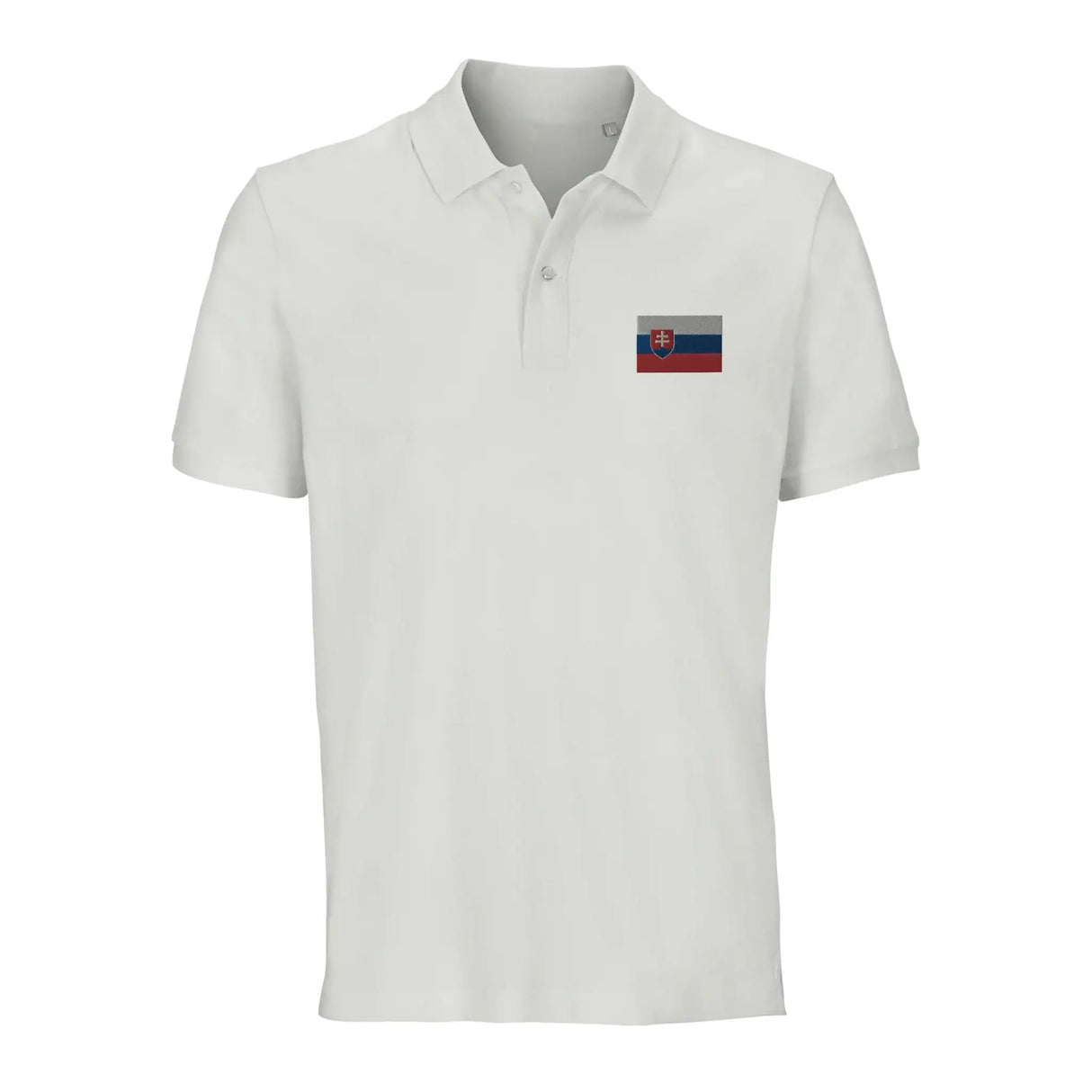 Polo drapeau slovaquie coton bio brodé unisexe