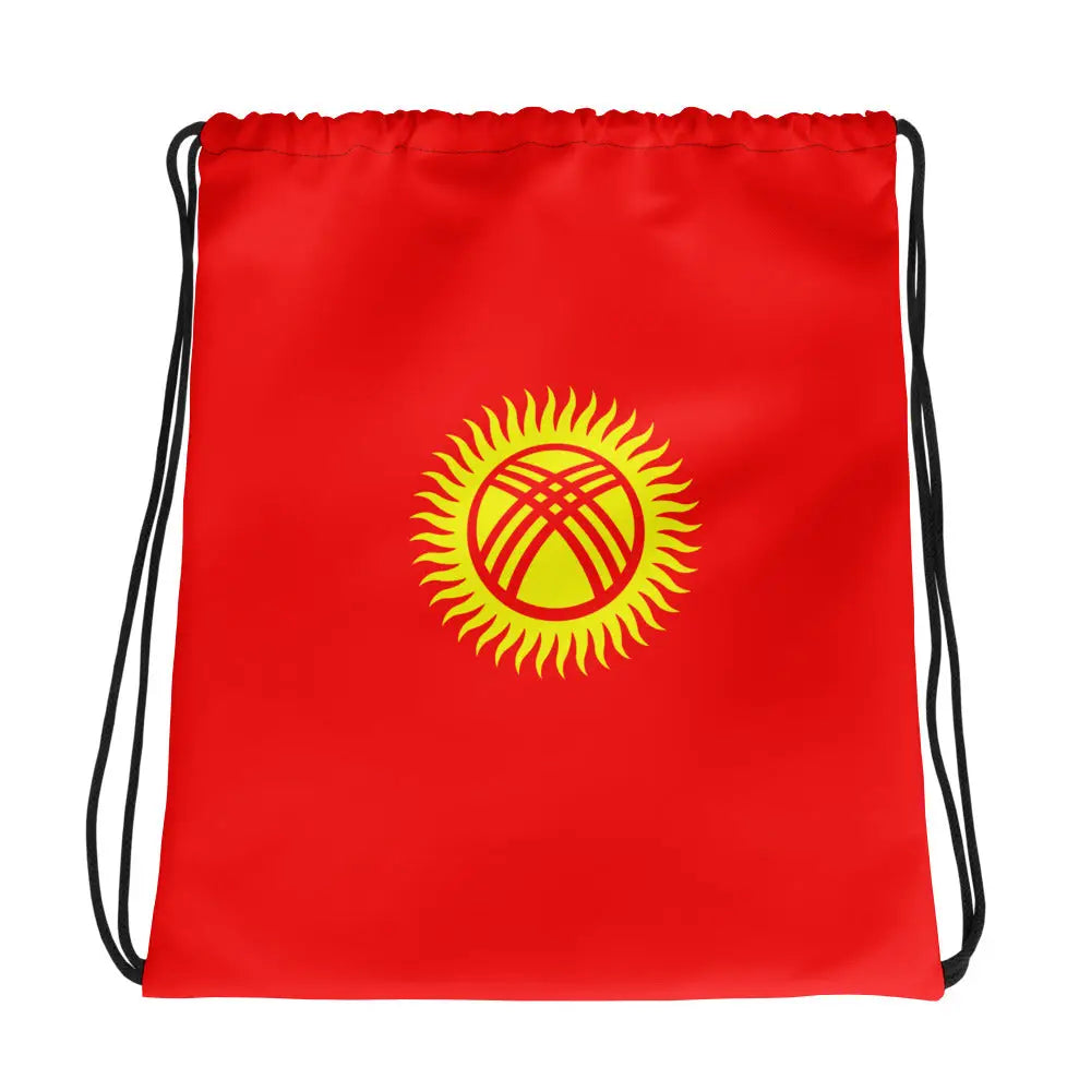 Sac à cordon drapeau kirghizistan coton polyester léger