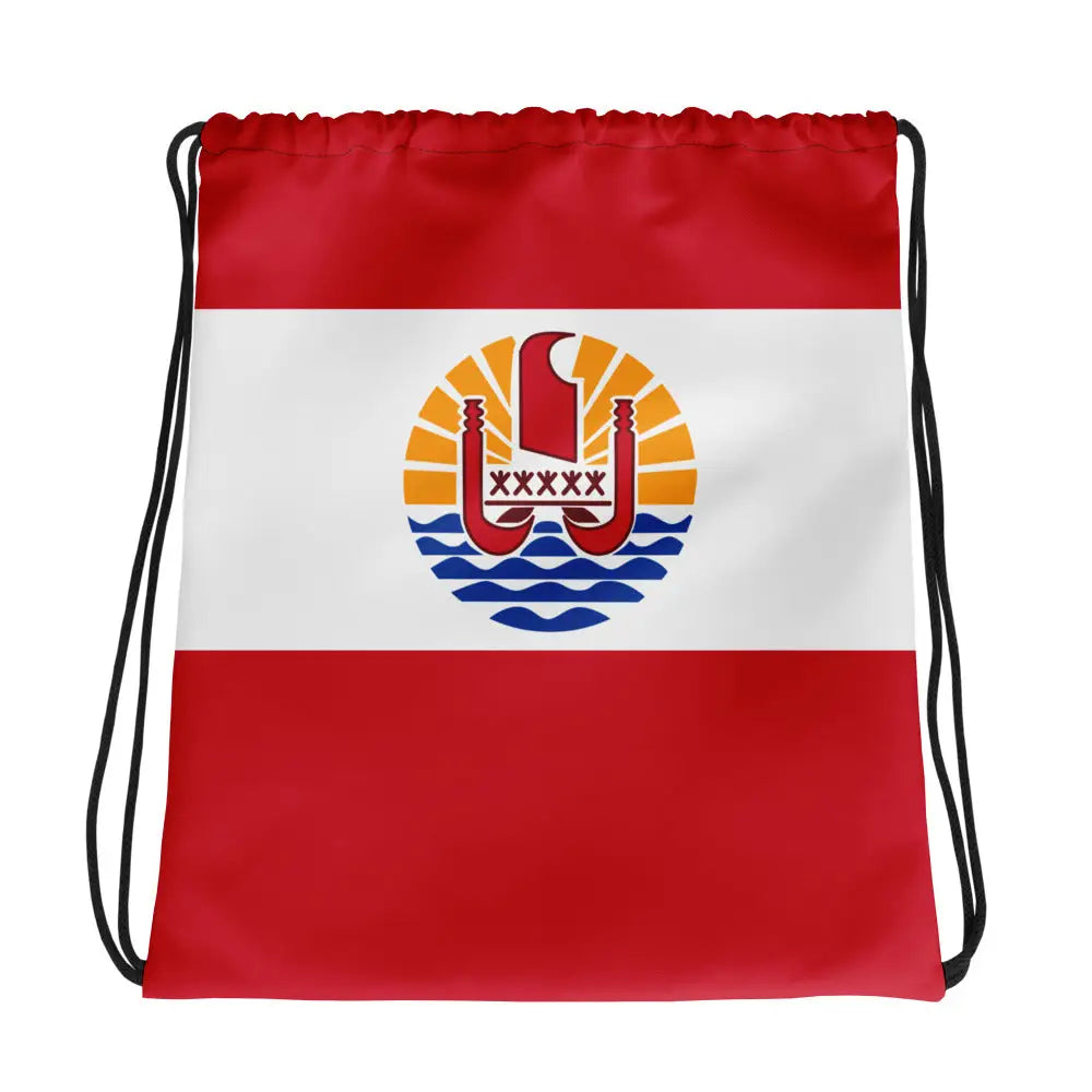Sac à cordon drapeau polynésie française coton polyester